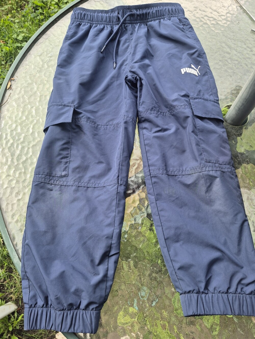 Puma Boys Navy Cargo Jogger Pants - Navy